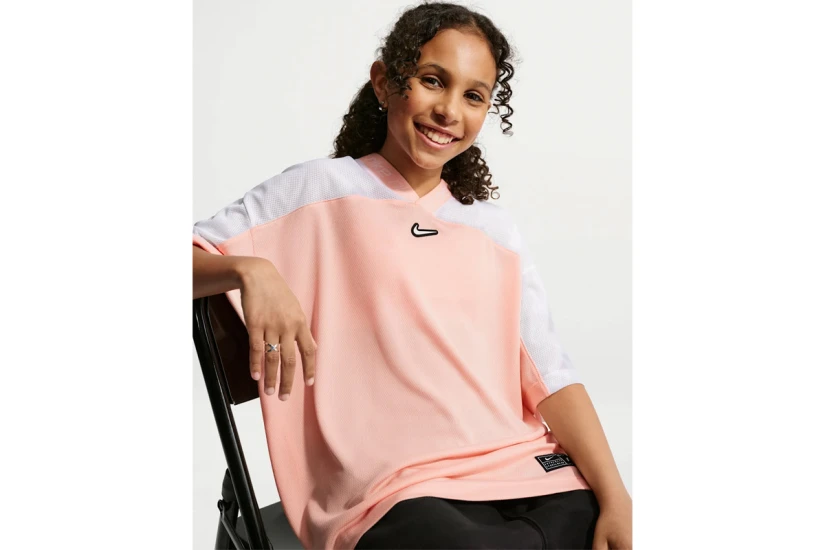 Nike Sportswear Dri-FIT Παιδικό Jersey T-Shirt Σομόν, Λευκό