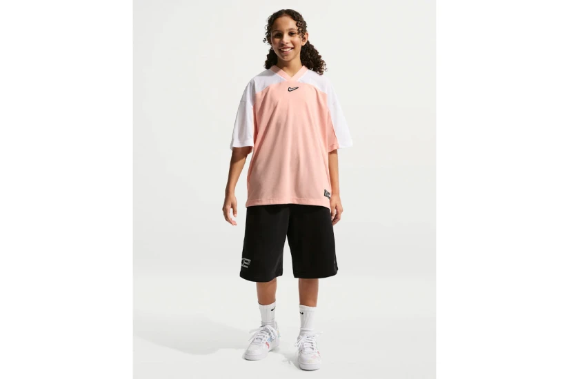 Nike Sportswear Dri-FIT Παιδικό Jersey T-Shirt Σομόν, Λευκό