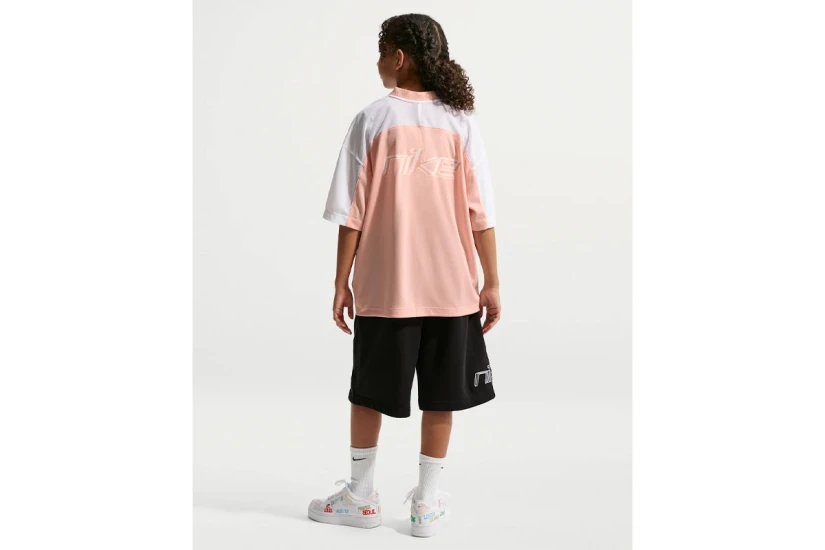 Nike Sportswear Dri-FIT Παιδικό Jersey T-Shirt Σομόν, Λευκό