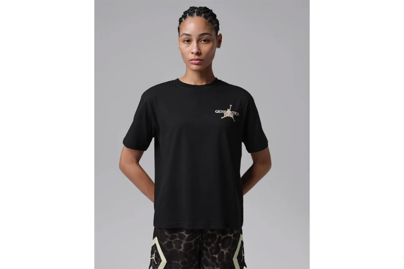 Jordan Sport Dri-FIT Graphic Γυναικείο Κοντομάνικο T-Shirt Μαύρο, Χρυσό