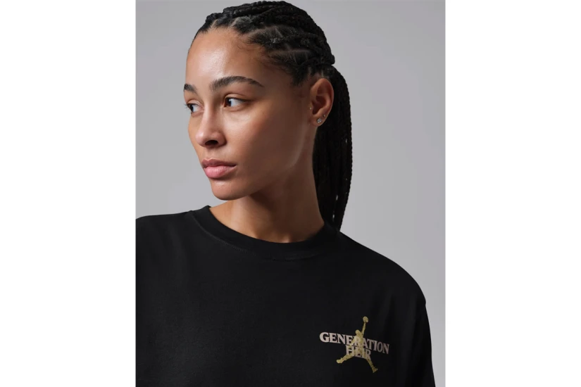 Jordan Sport Dri-FIT Graphic Γυναικείο Κοντομάνικο T-Shirt Μαύρο, Χρυσό