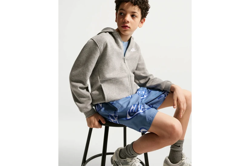 Nike Sportswear Club Woven Παιδικό Αθλητικό Σορτς Ραφ, Μπλε, Λευκό
