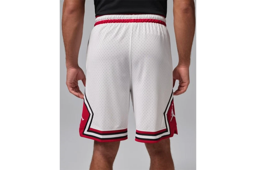 Jordan Diamond Dri-FIT Ανδρική Μπασκετική Βερμούδα Λευκή, Κόκκινη
