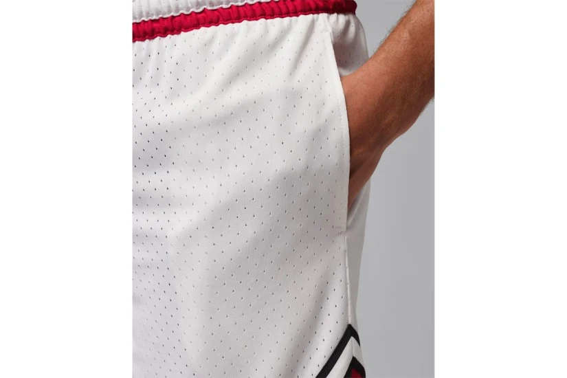 Jordan Diamond Dri-FIT Ανδρική Μπασκετική Βερμούδα Λευκή, Κόκκινη