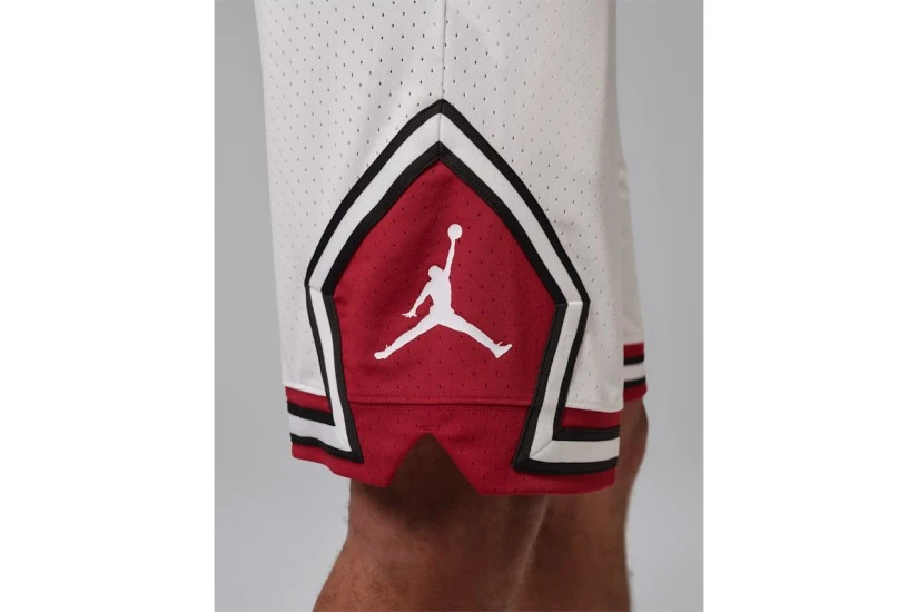 Jordan Diamond Dri-FIT Ανδρική Μπασκετική Βερμούδα Λευκή, Κόκκινη