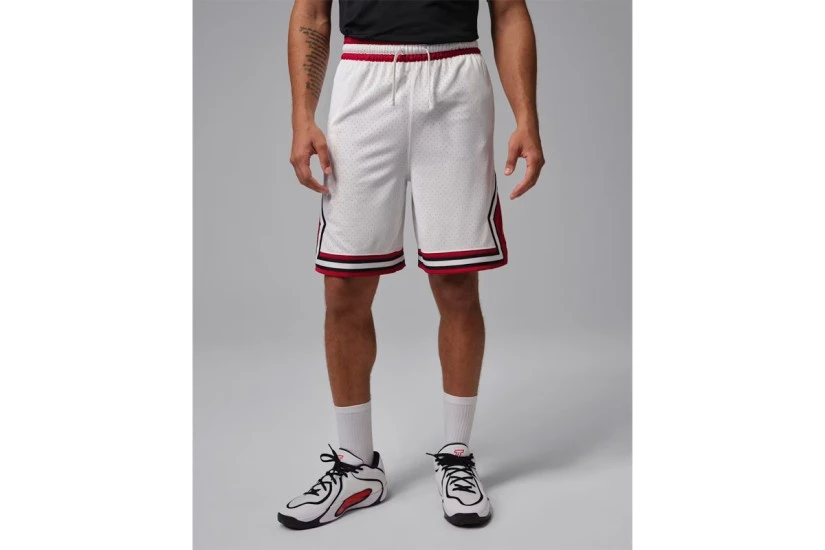 Jordan Diamond Dri-FIT Ανδρική Μπασκετική Βερμούδα Λευκή, Κόκκινη