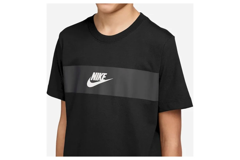 Nike Παιδικό Κοντομάνικο T-Shirt Μαύρο, Γκρι Σκούρο