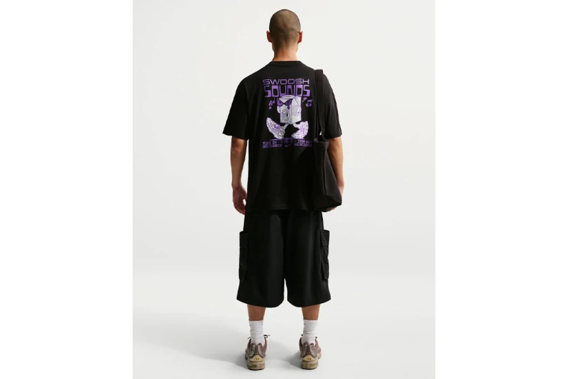 Nike Sportswear Ανδρικό Κοντομάνικο T-Shirt Μαύρο, Μωβ