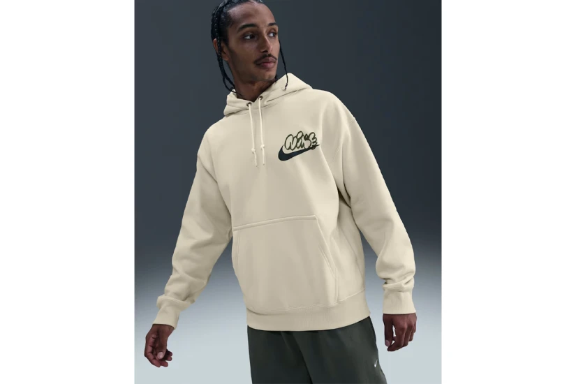Nike Solo Swoosh Ανδρικό Φούτερ με Κουκούλα Μπεζ, Χακί