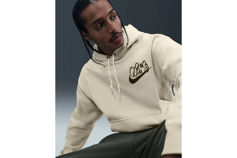 Nike Solo Swoosh Ανδρικό Φούτερ με Κουκούλα Μπεζ, Χακί