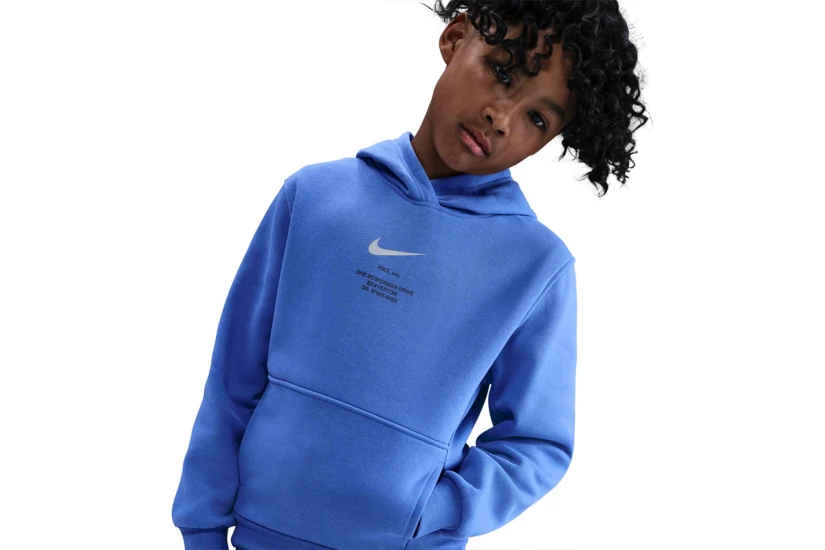 Nike Sportswear Club Fleece Παιδικό Φούτερ με Κουκούλα Μπλε