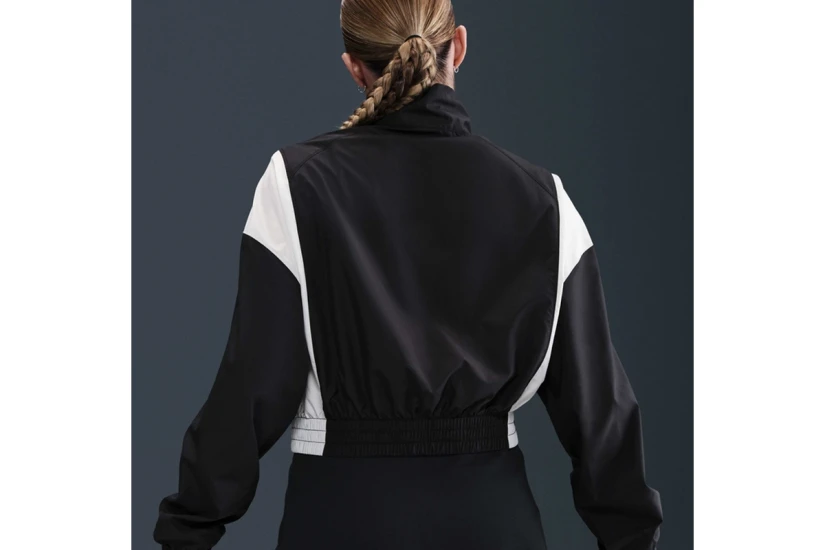 Nike Sportswear Woven Γυναικεία Μακρυμάνικη Μπλούζα με Φερμουάρ Μαύρη, Λευκή