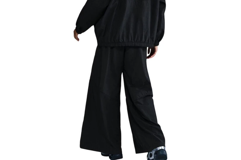Nike Sportswear Wide-Leg Woven Γυναικείο Παντελόνι Φόρμας Μαύρο, Μπλε