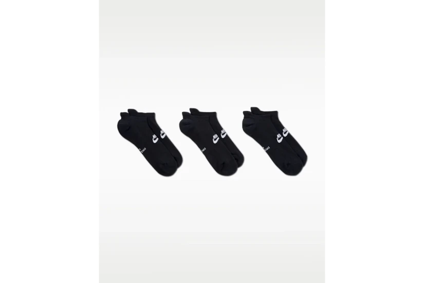 Nike Everyday Elevated No-Show Κάλτσες κάτω από τον Αστράγαλο Μαύρες 3 Ζευγάρια