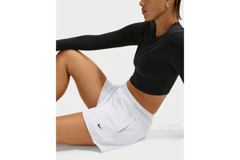 Nike Sportswear Chill Terry Mid-Rise Γυναικείο Αθλητικό Σορτς Γκρι Ανοιχτό