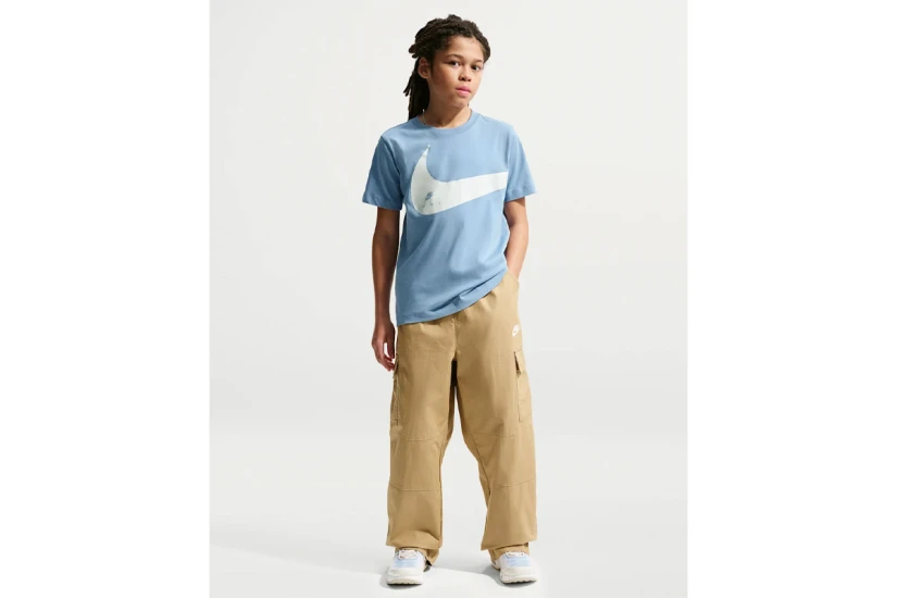 Nike Sportswear Club Παιδικό Κοντομάνικο T-Shirt Σιέλ, Λευκό