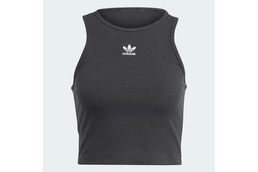 Adidas Originals Essentials Rib Tank Αμάνικη Crop Top Μπλούζα