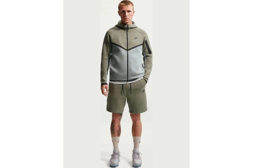 Nike Tech Fleece Ανδρική Αθλητική Βερμούδα Λαδί