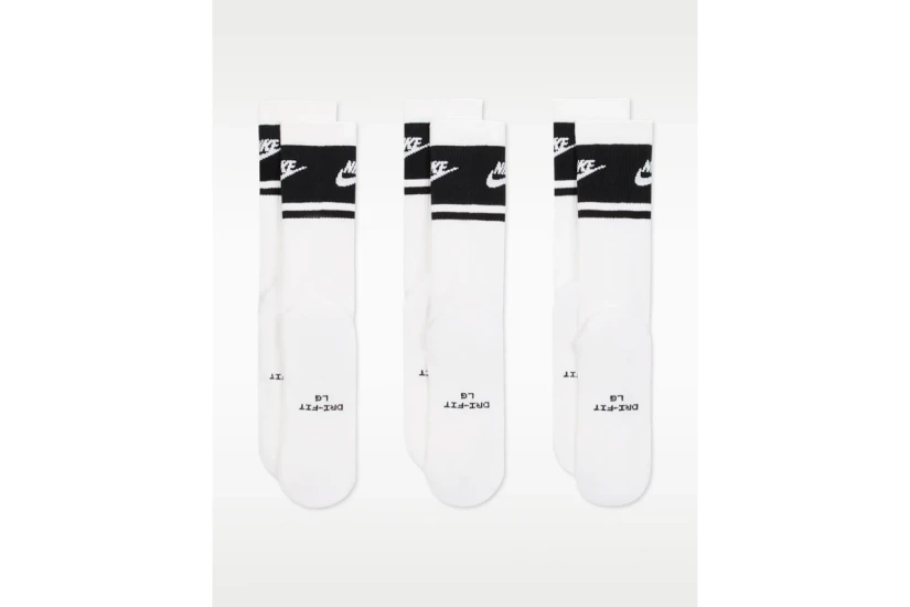 Nike Everyday Elevated Κάλτσες μέχρι τη Γάμπα Λευκές 3 Ζευγάρια