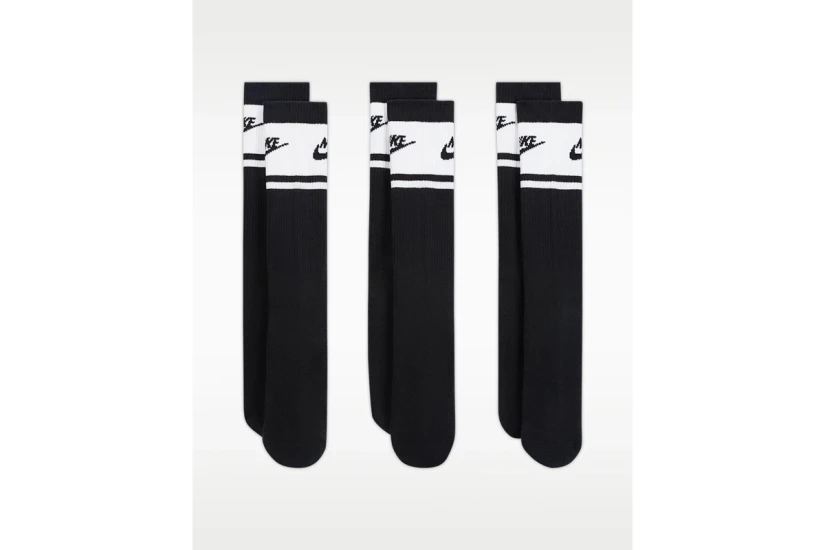 Nike Everyday Elevated Κάλτσες μέχρι τη Γάμπα Μαύρες 3 Ζευγάρια
