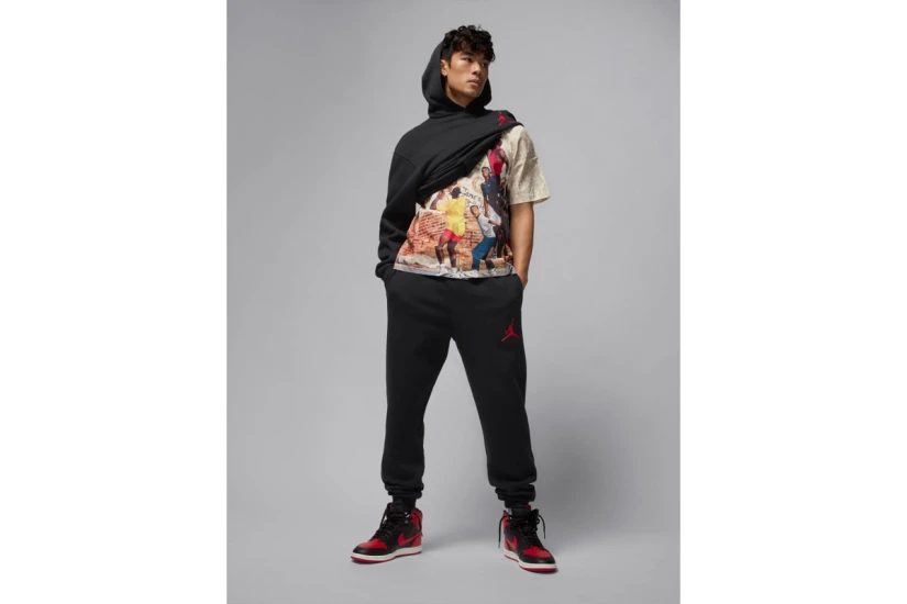 Jordan Jumpman Fleece Ανδρικό Παντελόνι Φόρμας Μαύρο