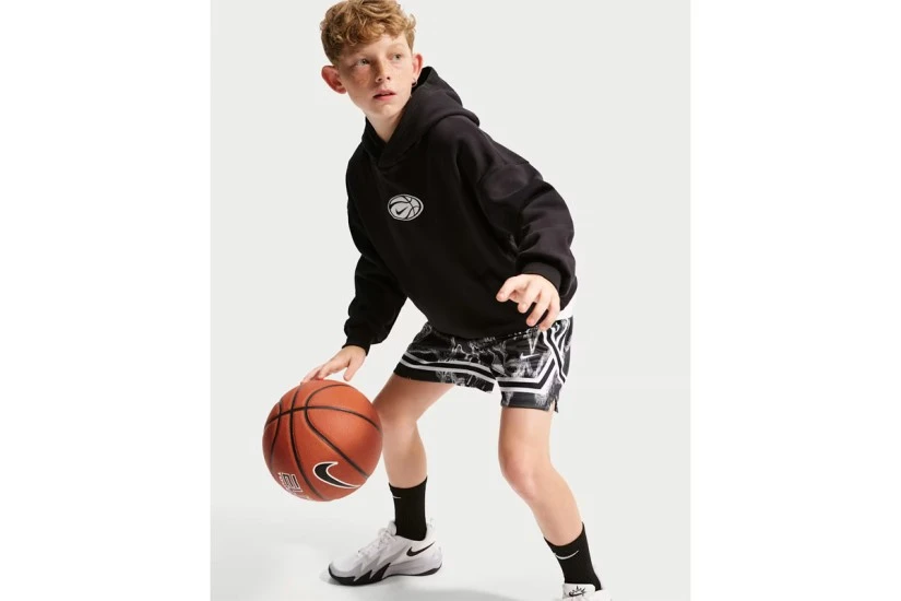 Nike Crossover Dri-FIT Παιδική Μπασκετική Βερμούδα Μαύρη, Λευκή