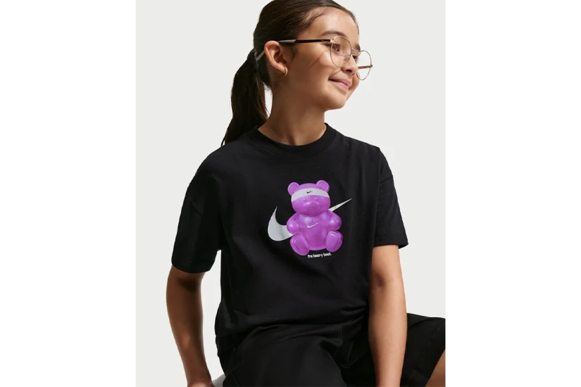 Nike Sportswear Boxy Παιδικό Κοντομάνικο T-Shirt Μαύρο, Μωβ, Λευκό