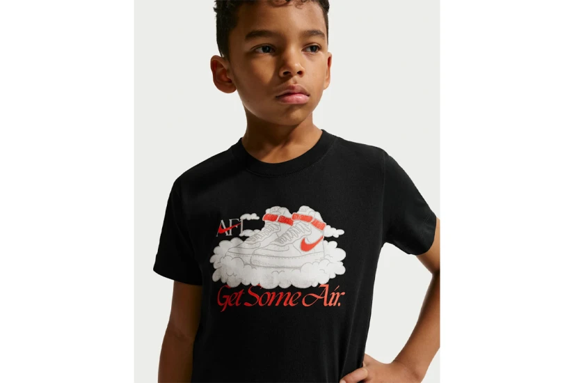 Nike Sportswear Παιδικό Κοντομάνικο T-Shirt Μαύρο, Εκρού, Κόκκινο