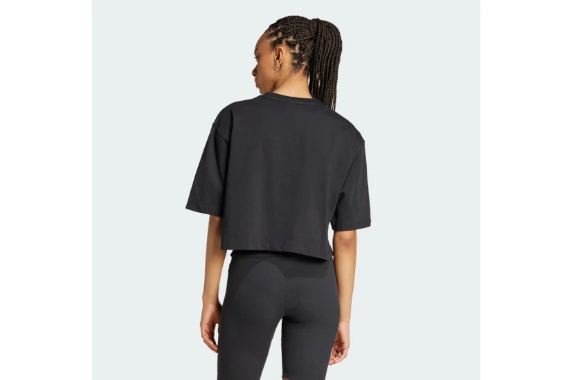 Adidas Originals Essentials Γυναικείο Κοντομάνικο Crop T-Shirt Μαύρο