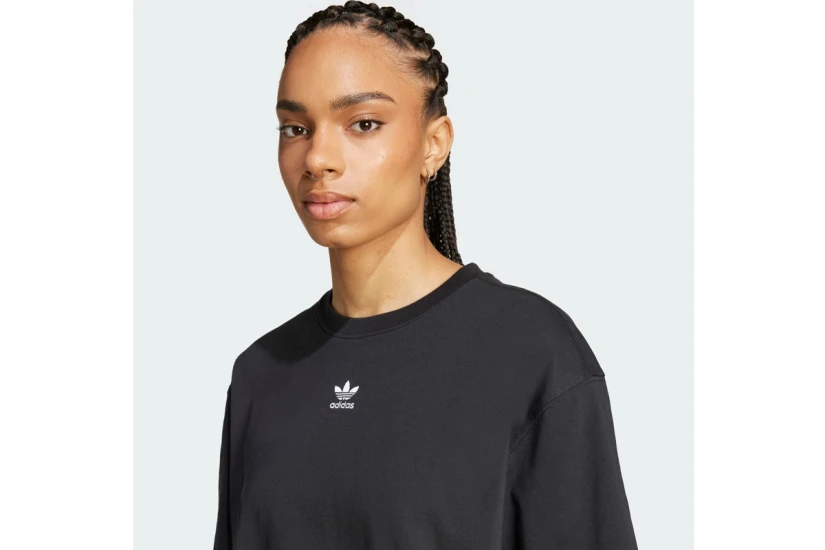 Adidas Originals Essentials Γυναικείο Κοντομάνικο Crop T-Shirt Μαύρο