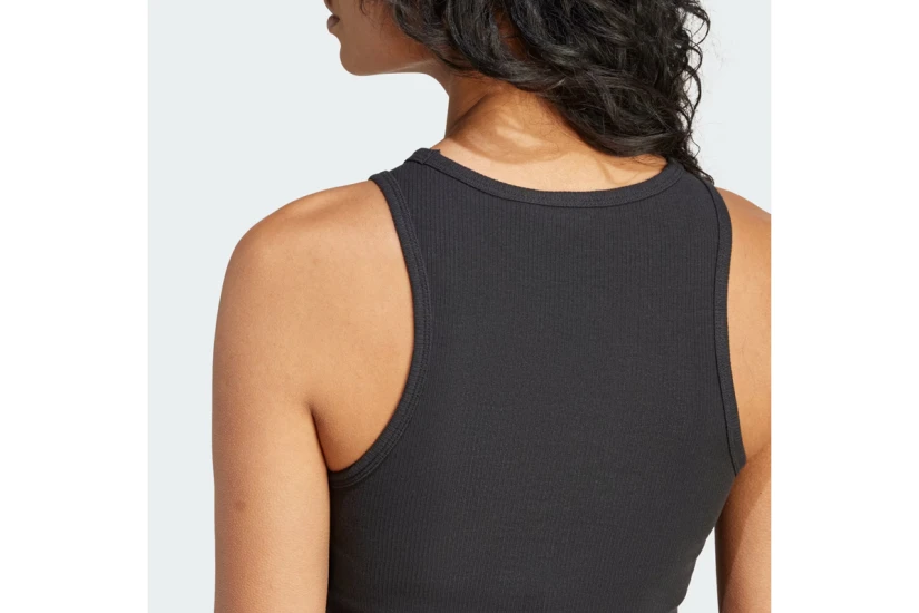 Adidas Originals Essentials Ribbed Γυναικεία Αμάνικη Μπλούζα Μαύρη