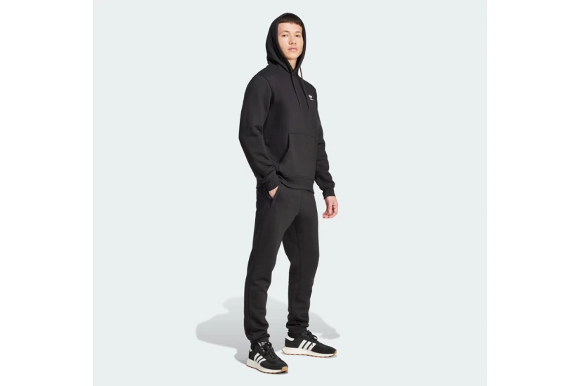 Adidas Originals Trefoil Essentials Ανδρικό Φούτερ Με Κουκούλα Μαύρο