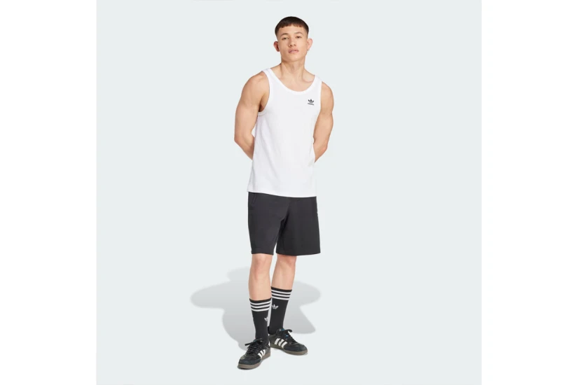 Adidas Originals Trefoil Essentials Ανδρική Αμάνικη Μπλούζα Λευκή