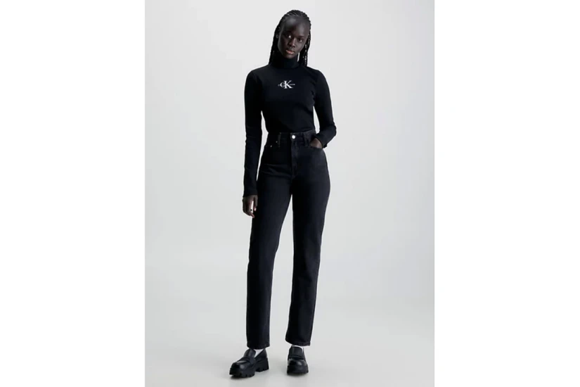 Calvin Klein Mom Γυναικείο Παντελόνι Τζιν Μαύρο
