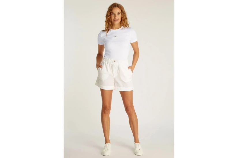 Calvin Klein Logo Γυναικείo Κοντομάνικο T-Shirt Λευκό