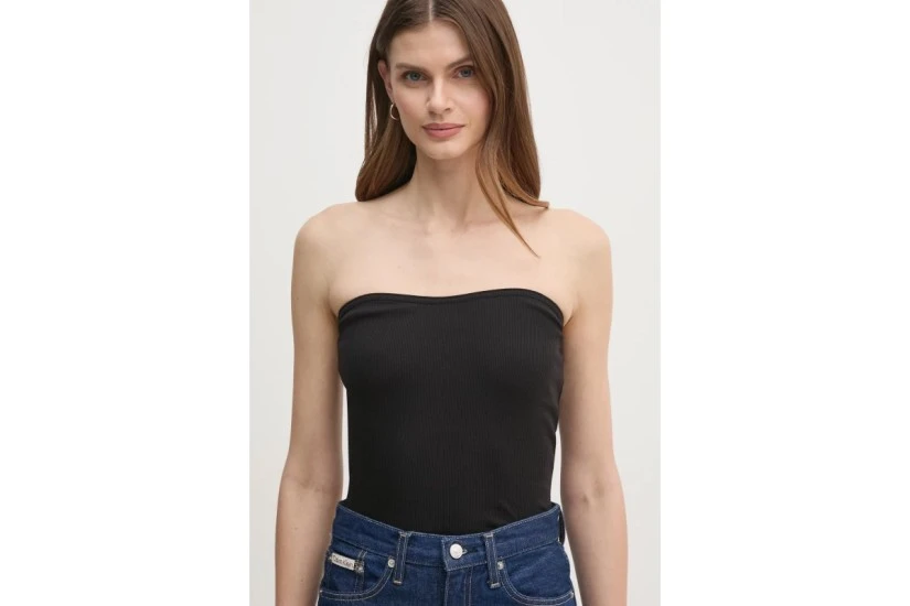 Calvin Klein Strapless Γυναικεία Αμάνικη Μπλούζα Μαύρη