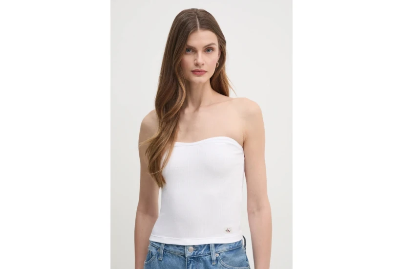 Calvin Klein Strapless Γυναικεία Αμάνικη Μπλούζα Λευκή