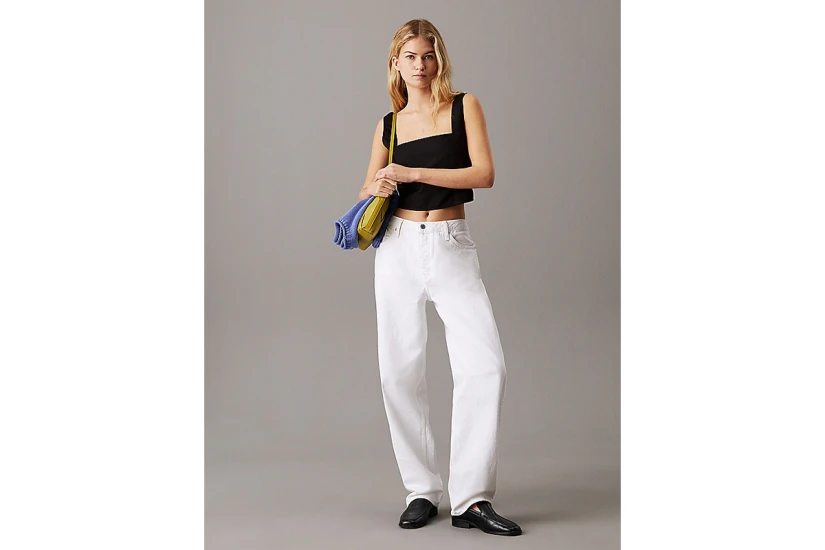 Calvin Klein Γυναικείο Αμάνικο Crop Top Μαύρο