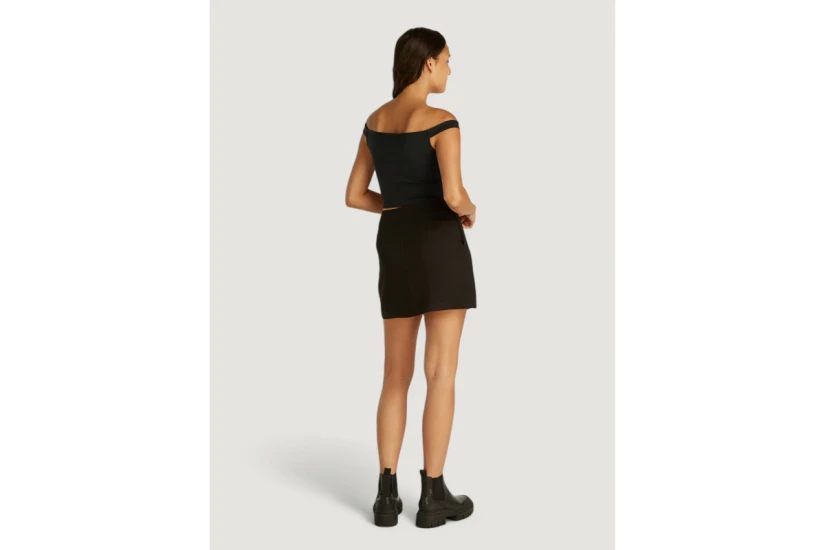 Calvin Klein Γυναικεία Αμάνικη Cropped Μπλούζα Μαύρη