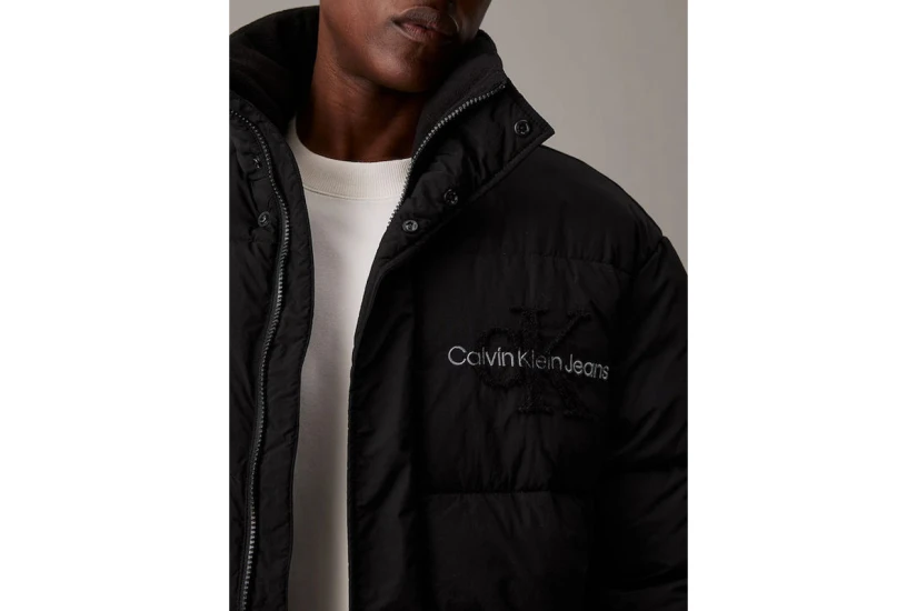Calvin Klein Oversized Chenille Ανδρικό Puffer Μπουφάν Μαύρο