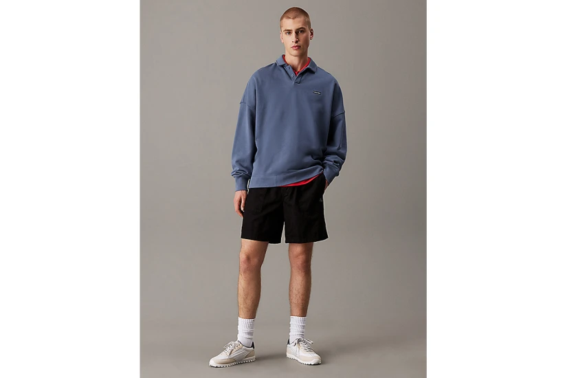Calvin Klein Cotton Linen Twill Ανδρικό Σορτς Μαύρο