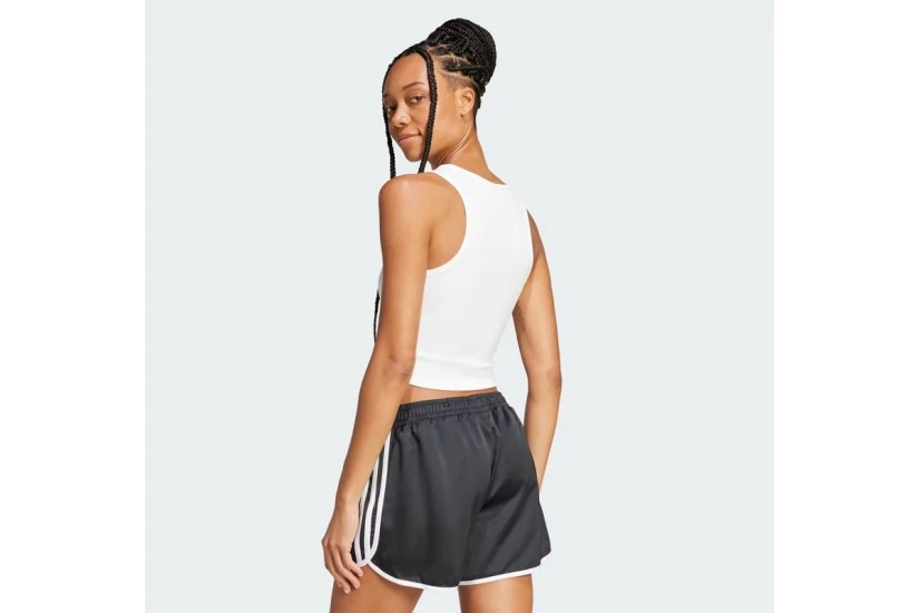 Adidas Originals Essentials Ribbed Γυναικεία Αμάνικη Μπλούζα Λευκή