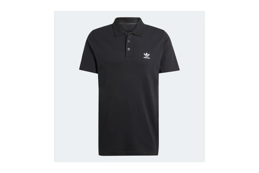 Adidas Originals Trefoil Essentials Ανδρικό Κοντομάνικο Polo T-Shirt Μαύρο