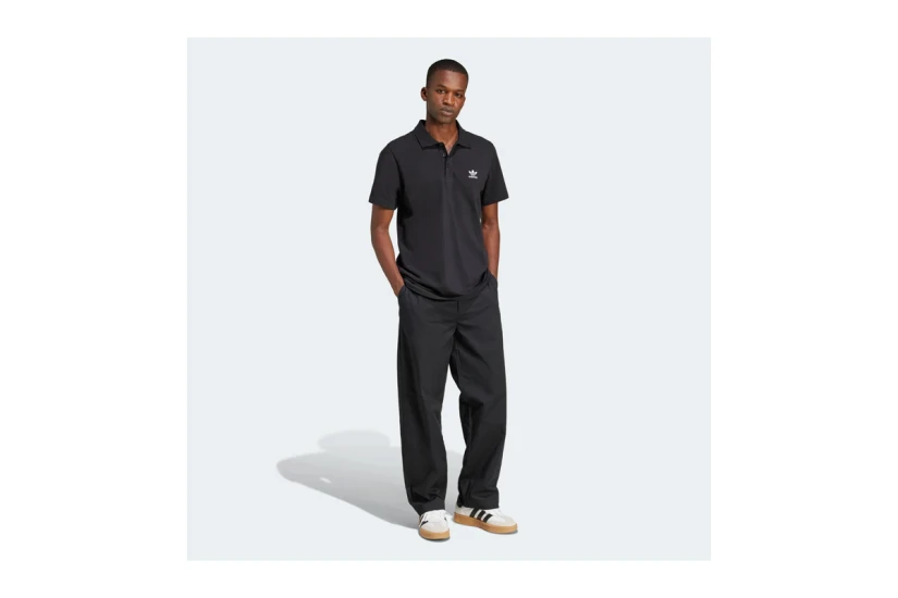 Adidas Originals Trefoil Essentials Ανδρικό Κοντομάνικο Polo T-Shirt Μαύρο