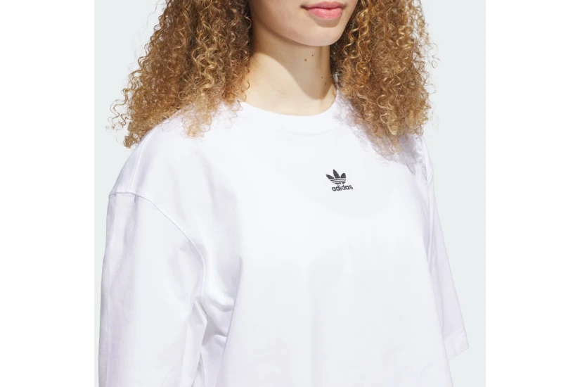 Adidas Originals Essentials Γυναικείο Κοντομάνικο Crop T-Shirt Λευκό