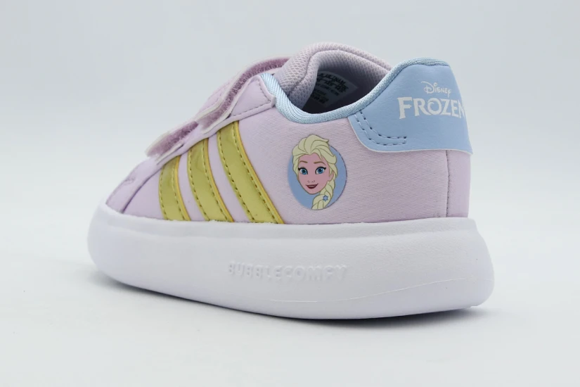 Adidas Disney Frozen Grand Court 3.0 Βρεφικά Sneakers Λιλά, Σιέλ, Χρυσά, Λευκά