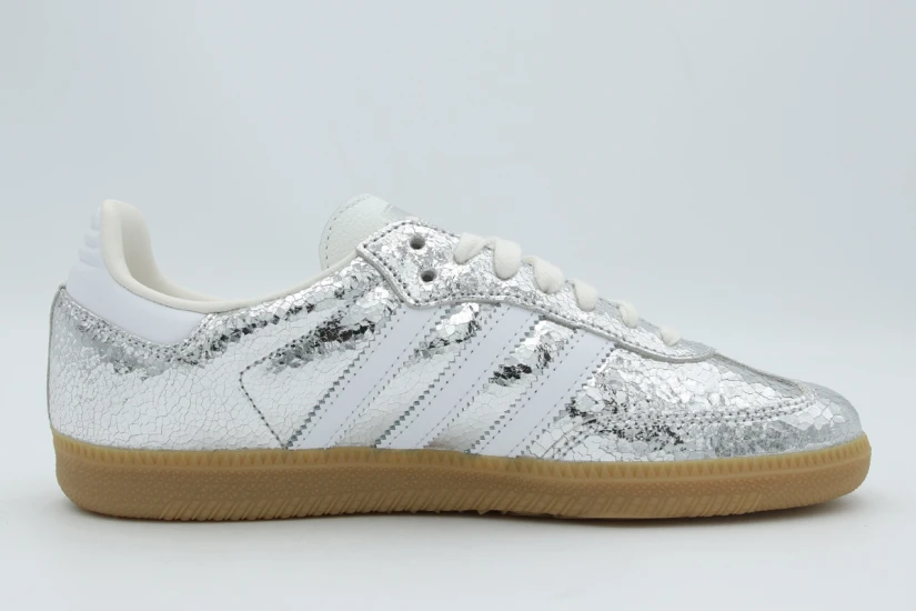 Adidas Originals Samba OG Γυναικεία Sneakers Ασημί, Λευκά