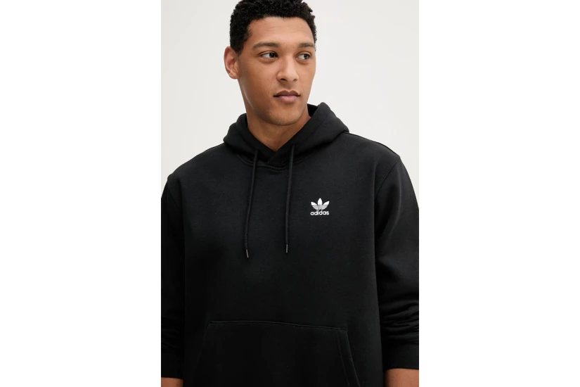 Adidas Originals Essentials Loose Ανδρικό Φούτερ Με Κουκούλα Μαύρο