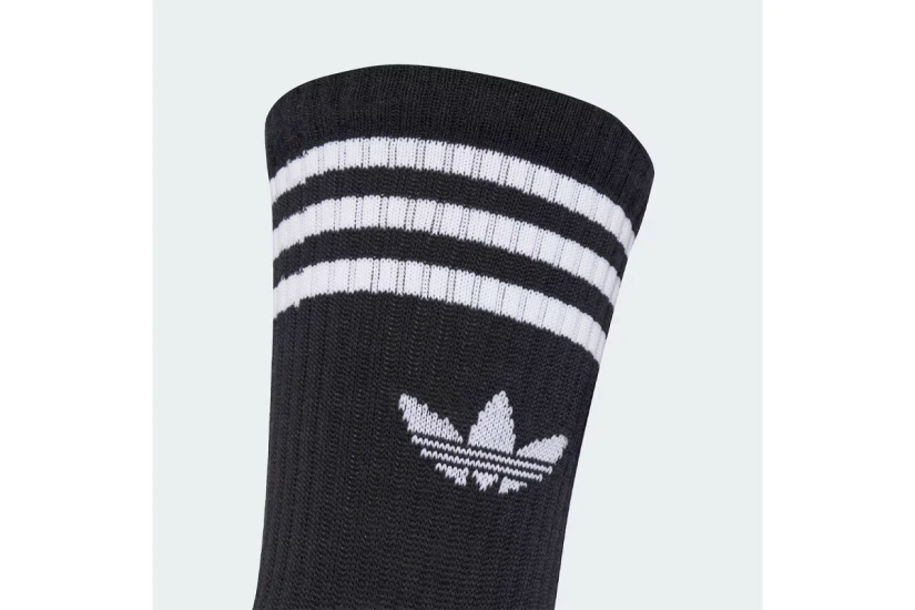 Adidas Originals 3-Stripes Ψηλές Κάλτσες Μαύρες 3 Ζευγάρια