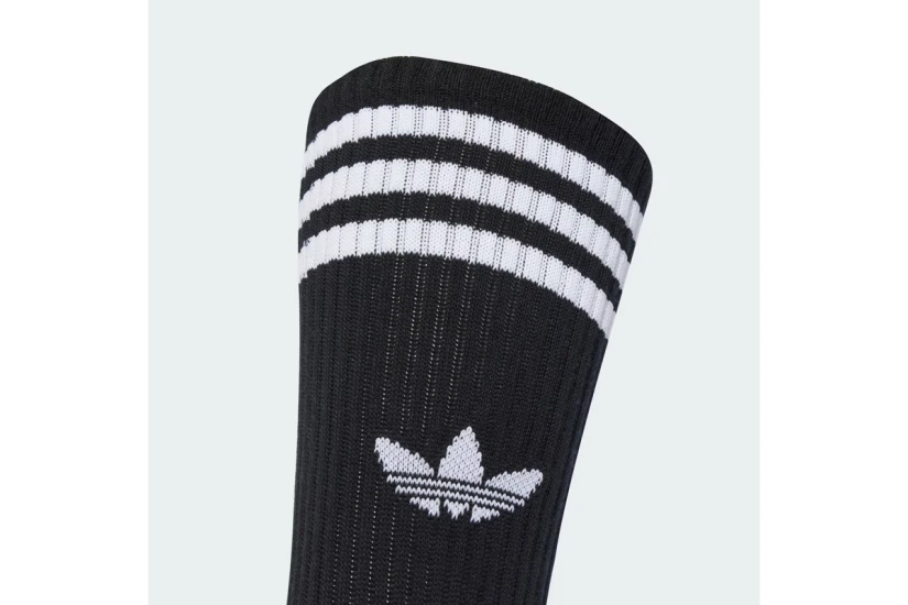 Adidas Originals 3-Stripes Ψηλές Κάλτσες Μαύρες 3 Ζευγάρια